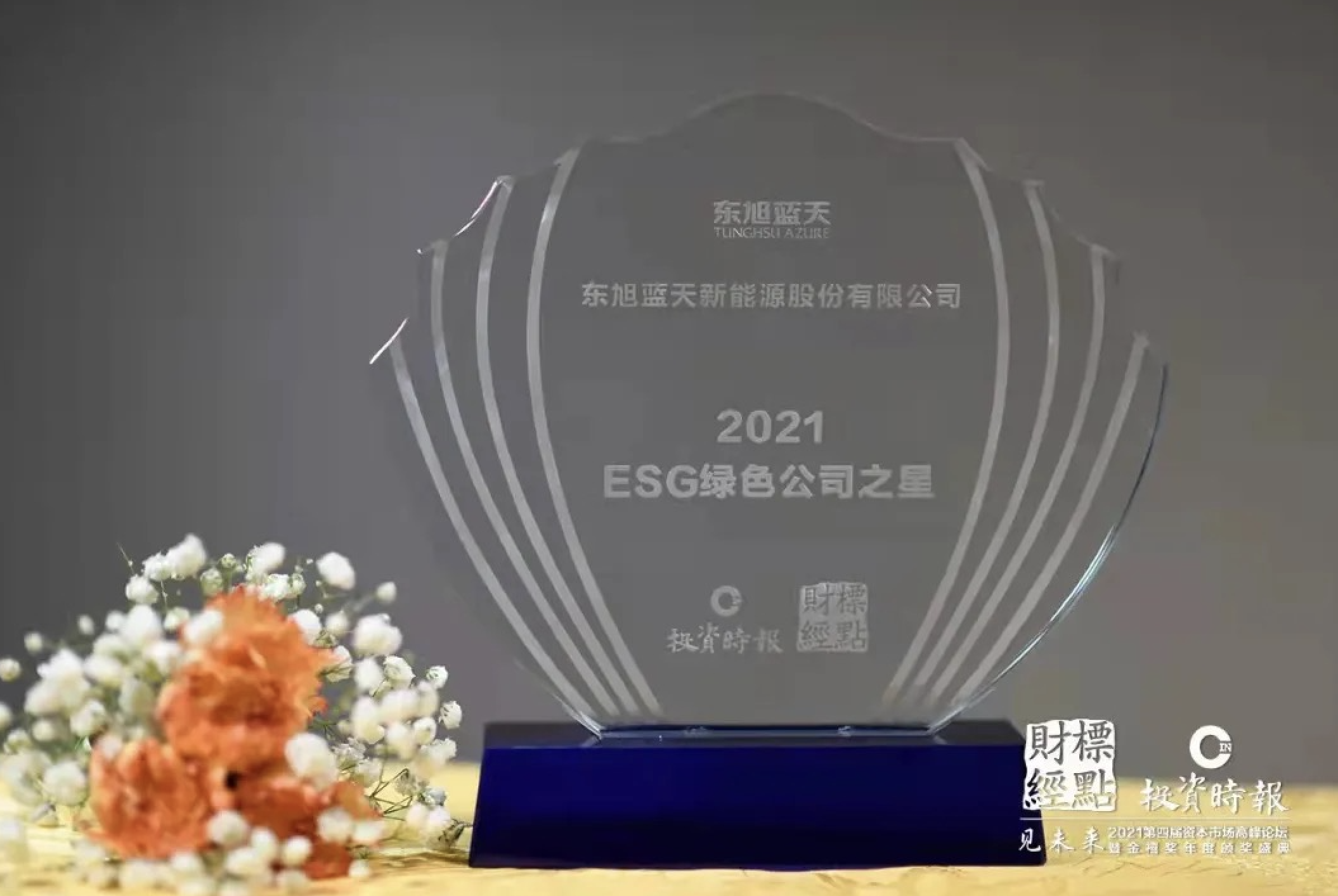喜報 | 東旭藍天積極踐行低碳綠色發展社會責任 榮膺“2021ESG綠色公司之星”